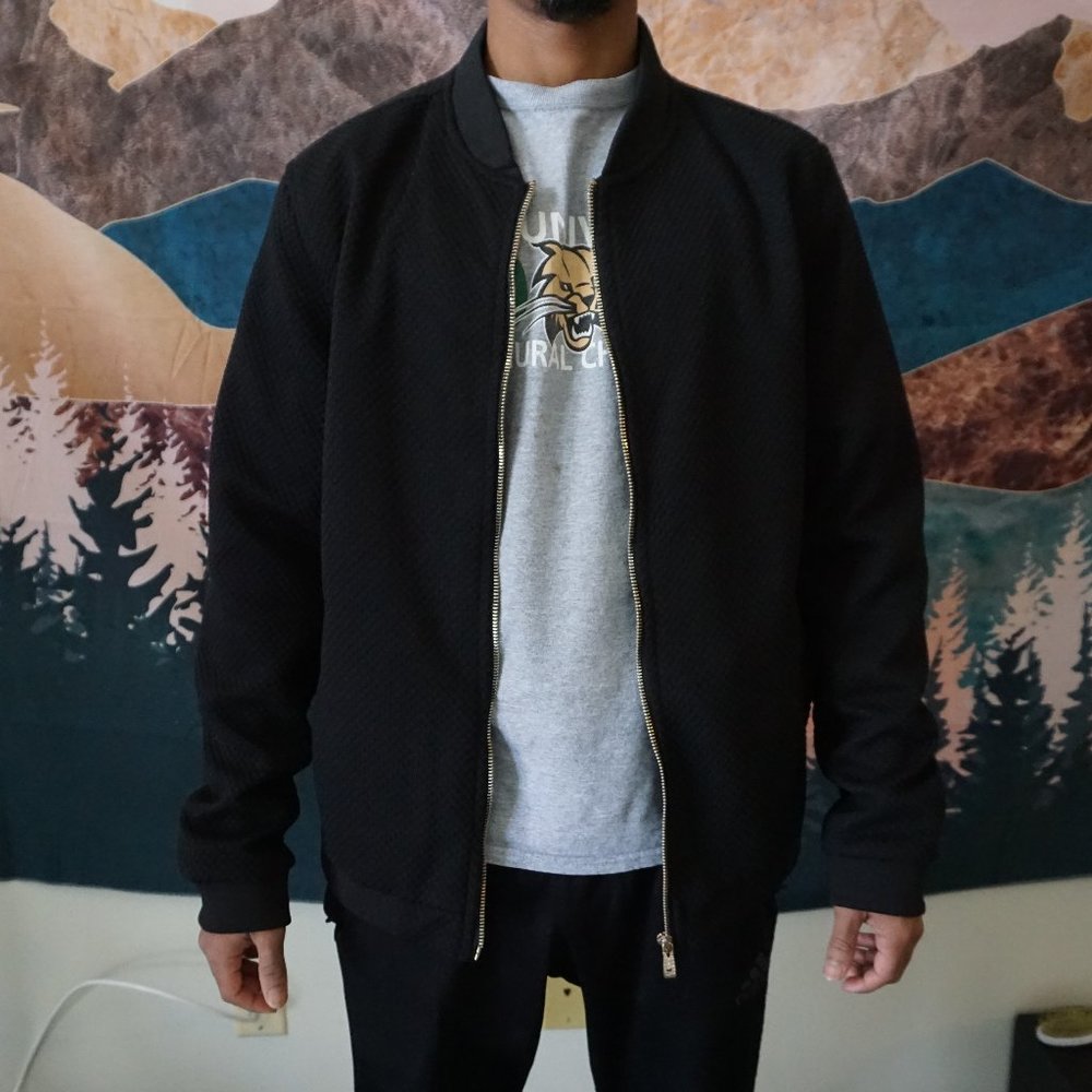Black bomber jacket